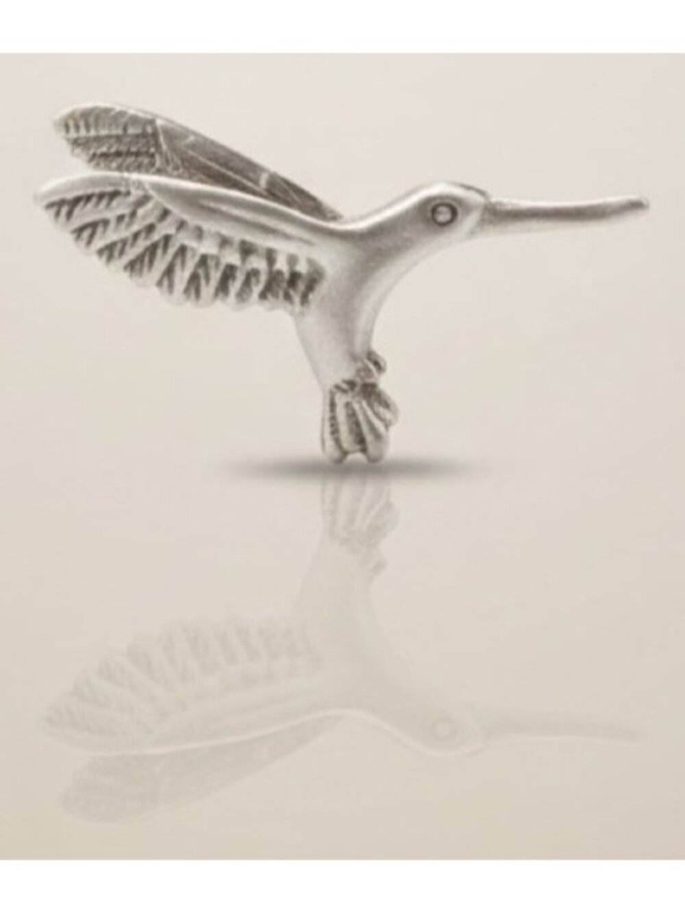 Vintage Hummingbird Metal Lapel Pinback Circa 1960-1970 Detailed Textures